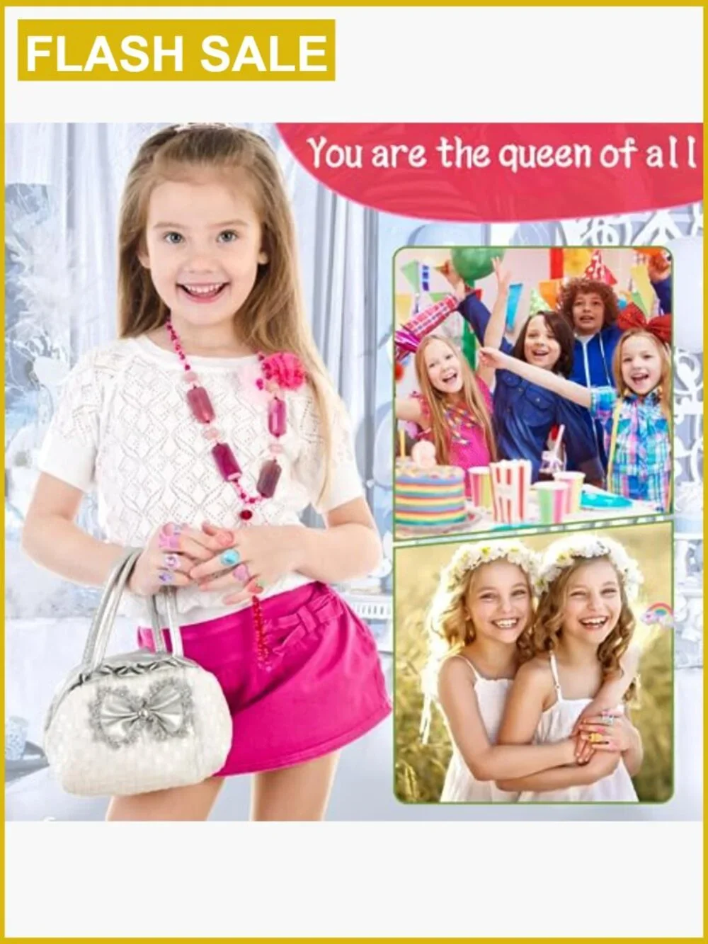 24 Kids Dress Up Rings Set Adjustable No Duplication Gift Box